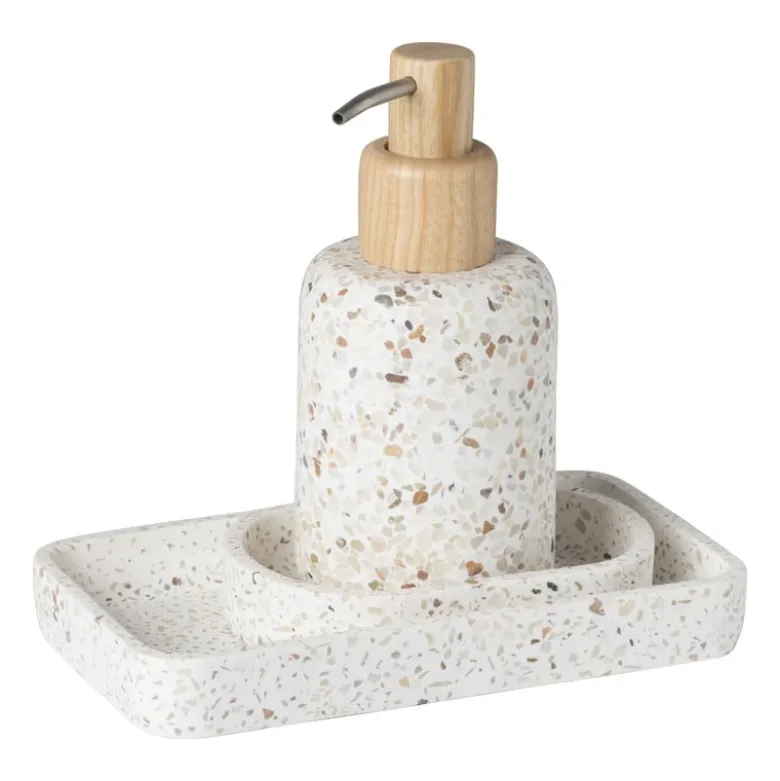 Badkamer plateau Terrazzo - wit - 2.5x19x11 cm