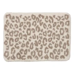 Badmat animal - bruin/wit - 50x70 cm