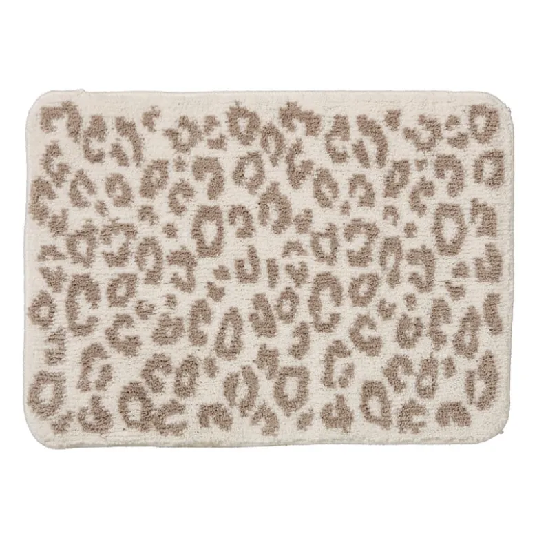 Badmat animal - bruin/wit - 50x70 cm
