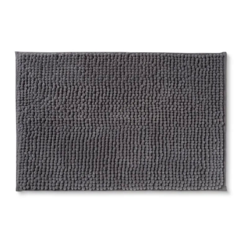 Badmat chenille - donkergrijs - 40x60 cm