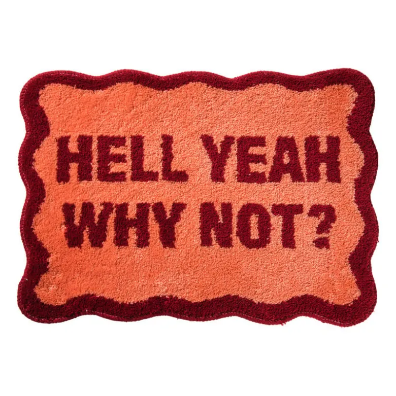 Badmat hell yeah why not - roze - 50x70 cm