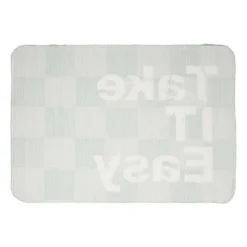 Badmat Take it Easy - groen/wit - 50x70 cm