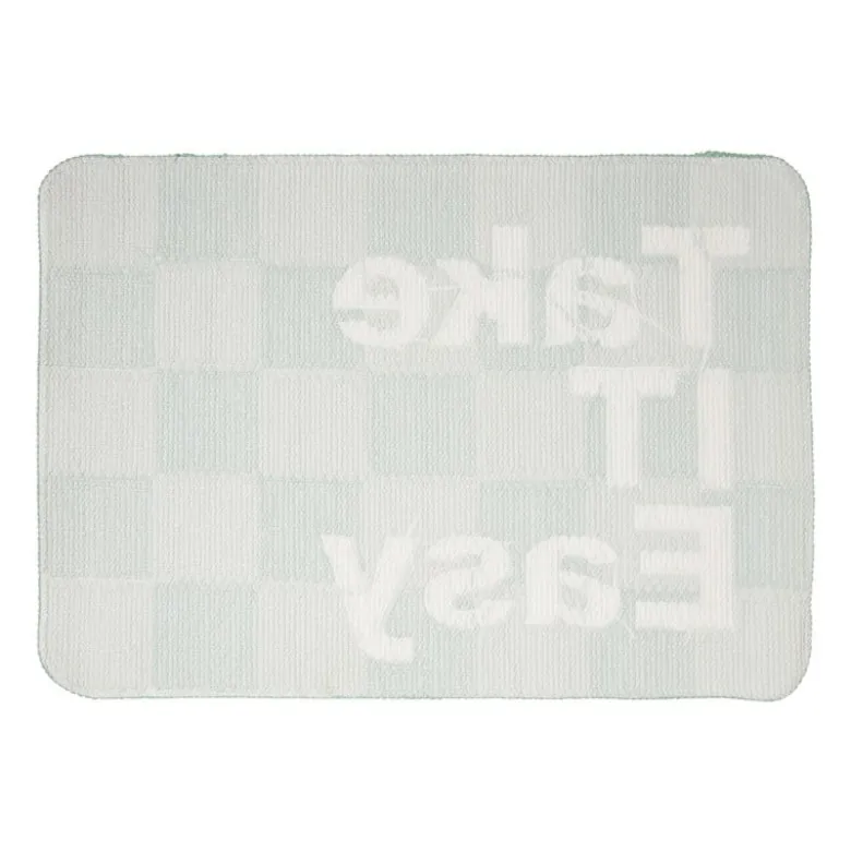 Badmat Take it Easy - groen/wit - 50x70 cm