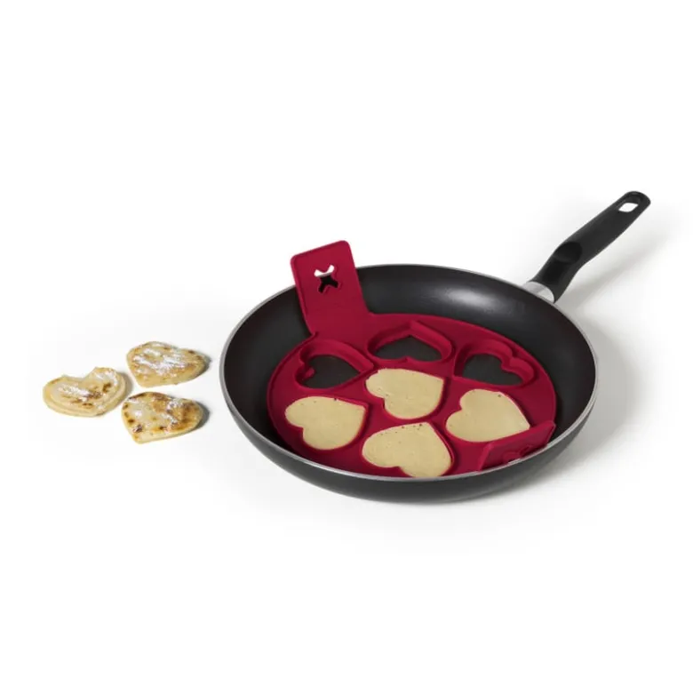 Bakring voor 7 pannenkoeken - hartje - groen