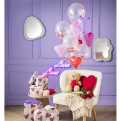 Ballon confetti - hartjes - set van 6