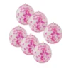 Ballon confetti - roze/wit - set van 6