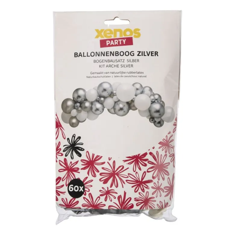Ballonnenboog - zilverkleurig - set van 60