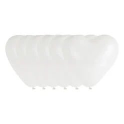 Ballonnen hartvorm - wit - 6 stuks