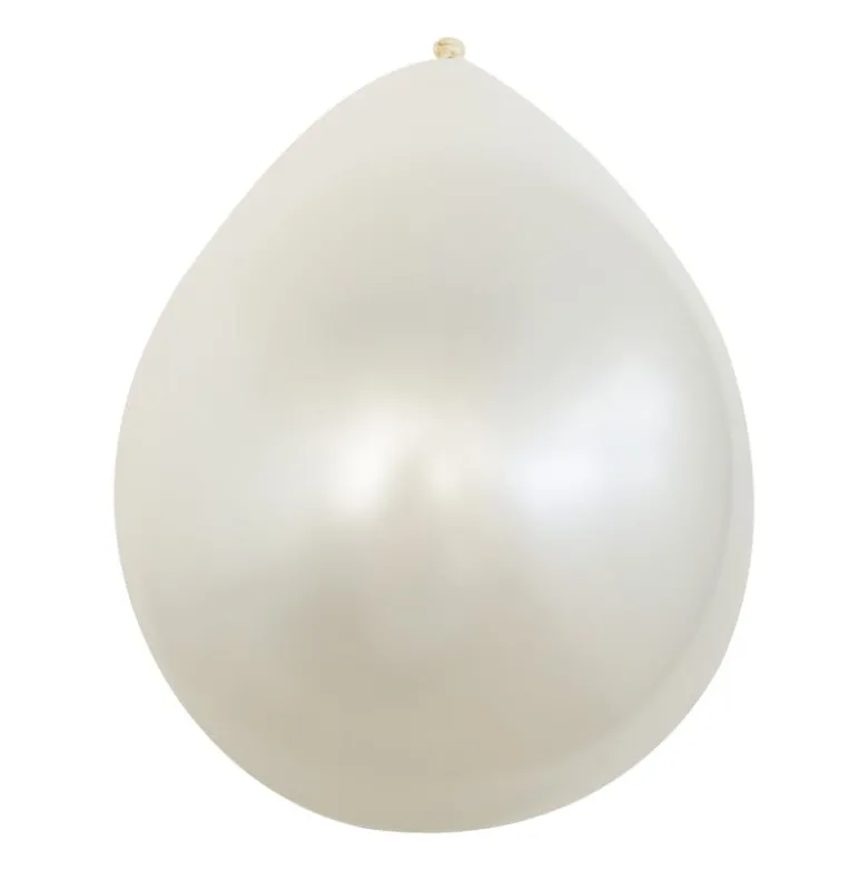 Ballonnen metallic - wit - 9 stuks