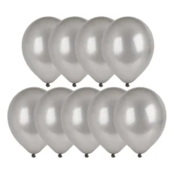 Ballonnen metallic - zilver - set van 9