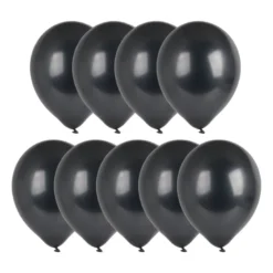 Ballonnen metallic - zwart - set van 9