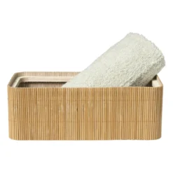 Bamboe kistje met deksel Jesse - 8x23x13 cm - naturel