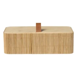 Bamboe kistje met deksel Jesse - 6x20x10 cm - naturel