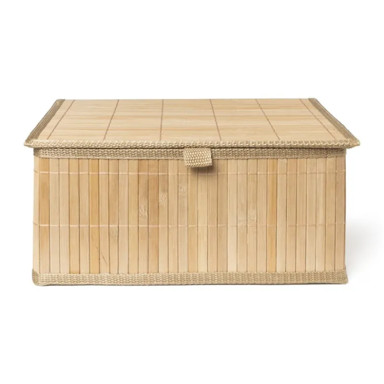 Bamboe mand met deksel - 11x24x18 cm