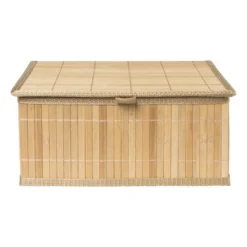 Bamboe mand met deksel - 13x29x23 cm