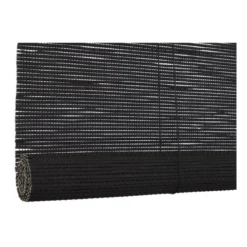 Bamboe rolgordijn - zwart - 120x180 cm