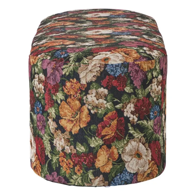 Bankje bouquet - rood/paars/zwart - 44x120x45 cm