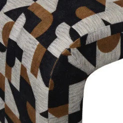 Bankje grafisch - zwart/beige - 49x100x36 cm