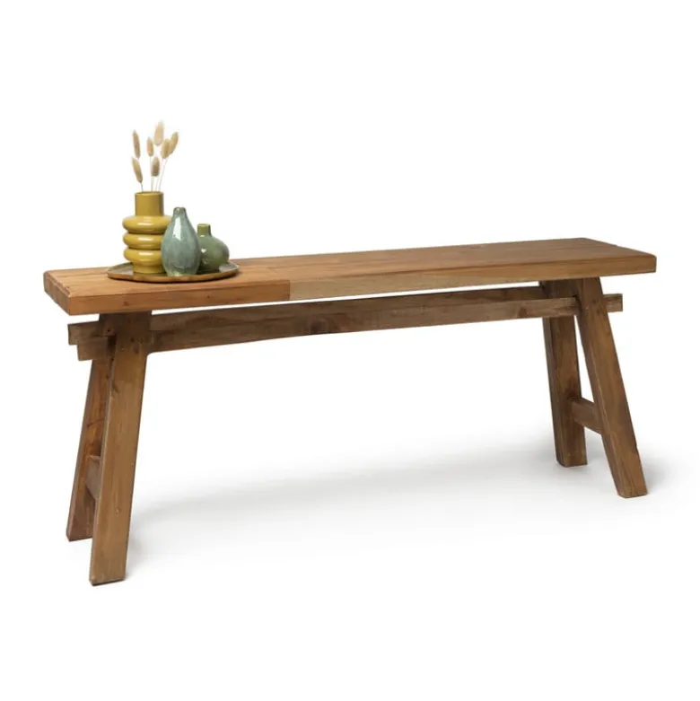 Bankje recycle Ubud - hout - 116 cm