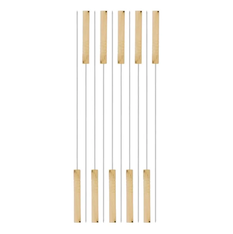 10 BBQ spiezen - metaal - 48 cm