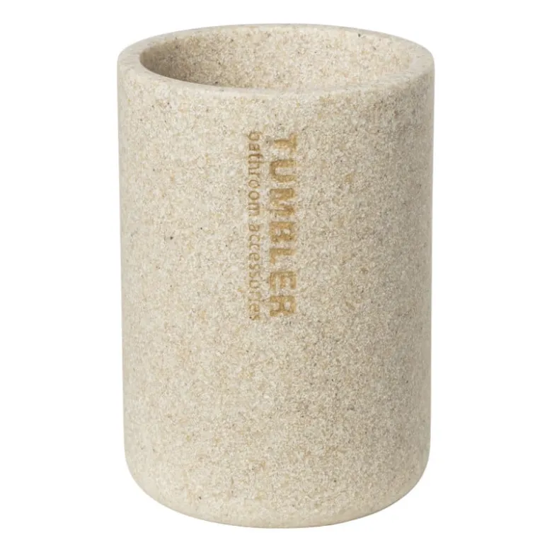 Beker sand - beige - ø8x11.5 cm