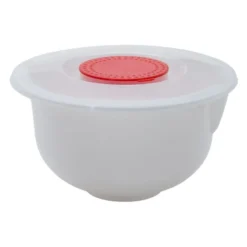 Beslagkom met deksel - 24 cm - wit