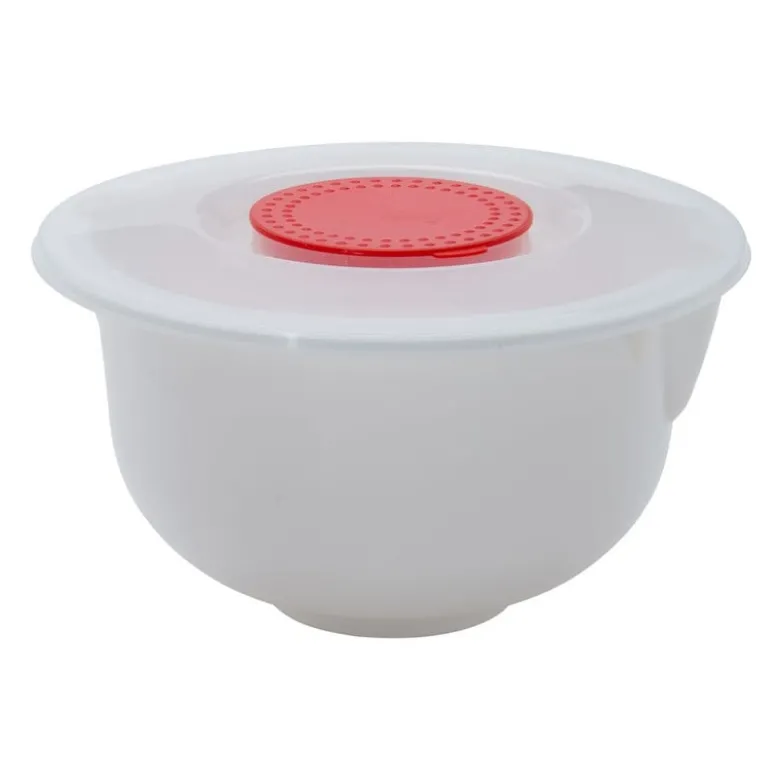 Beslagkom met deksel - 24 cm - wit