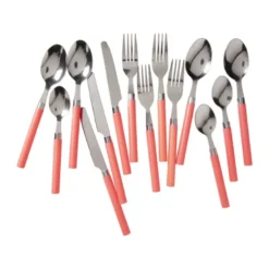 Bestekset - metaal - koraal - set van 16