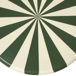 Bijzettafel bubbles stripes - beige/groen - ø35x45 cm
