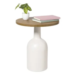 Bijzettafel Chico - bruin/beige - ø40x47 cm