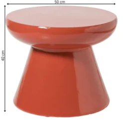 Bijzettafel conisch - rood - ø50x40 cm