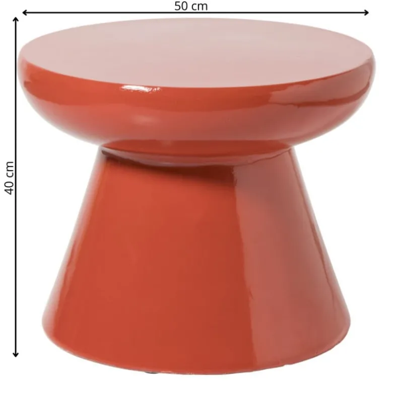 Bijzettafel conisch - rood - ø50x40 cm