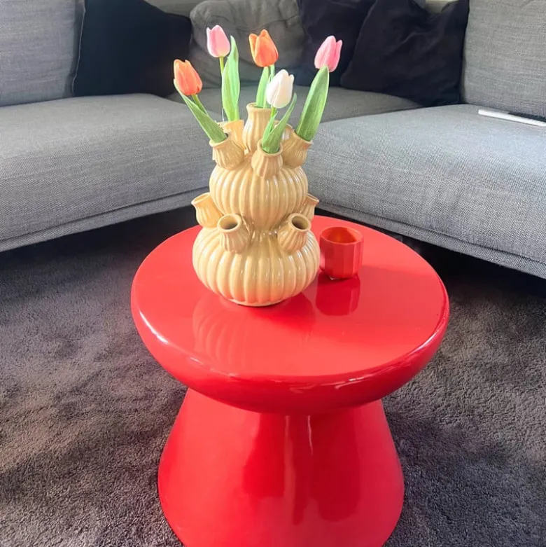Bijzettafel conisch - rood - ø50x40 cm