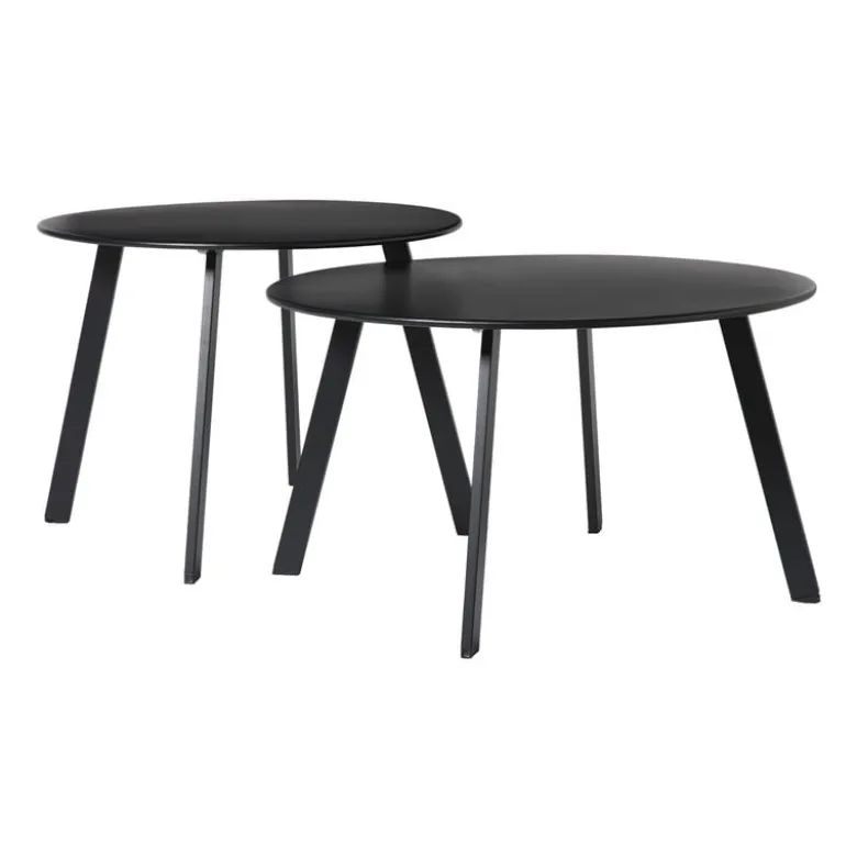 Bijzettafel Diego klein - zwart - ø60x46 cm
