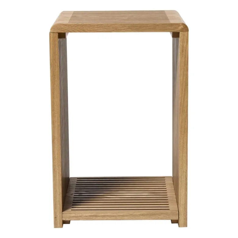 Bijzettafel Japandi hoog - bruin - 60x39x39 cm