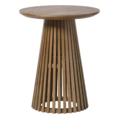 Bijzettafel Japandi rond - bruin - ø40x50 cm