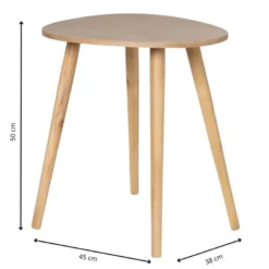 Bijzettafel lund ovaal klein - naturel - 50x38x45 cm