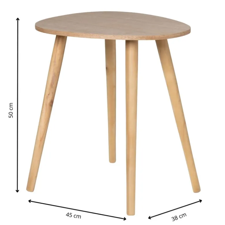Bijzettafel lund ovaal klein - naturel - 50x38x45 cm