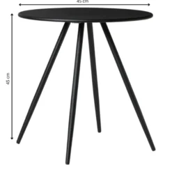 Bijzettafel Manolo hoog - zwart -ø45x45 cm