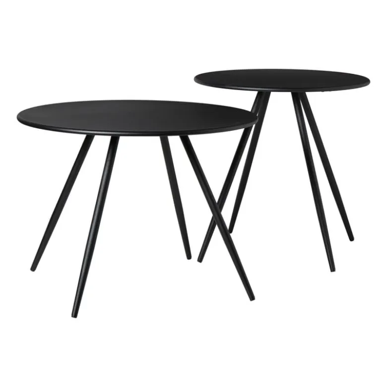 Bijzettafel Manolo laag- zwart - ø55x40 cm