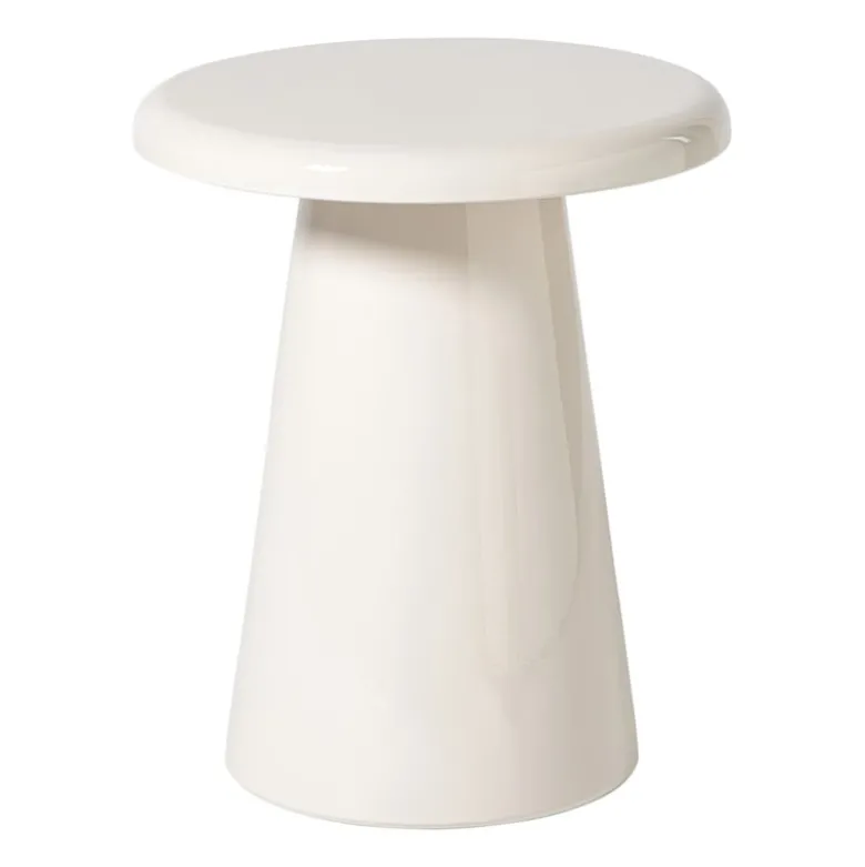 Bijzettafel metaal groot - beige - ø34.5x40.5 cm