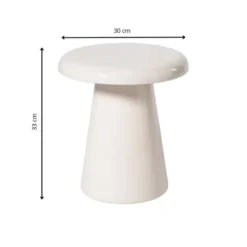 Bijzettafel metaal klein - beige - ø30x33 cm