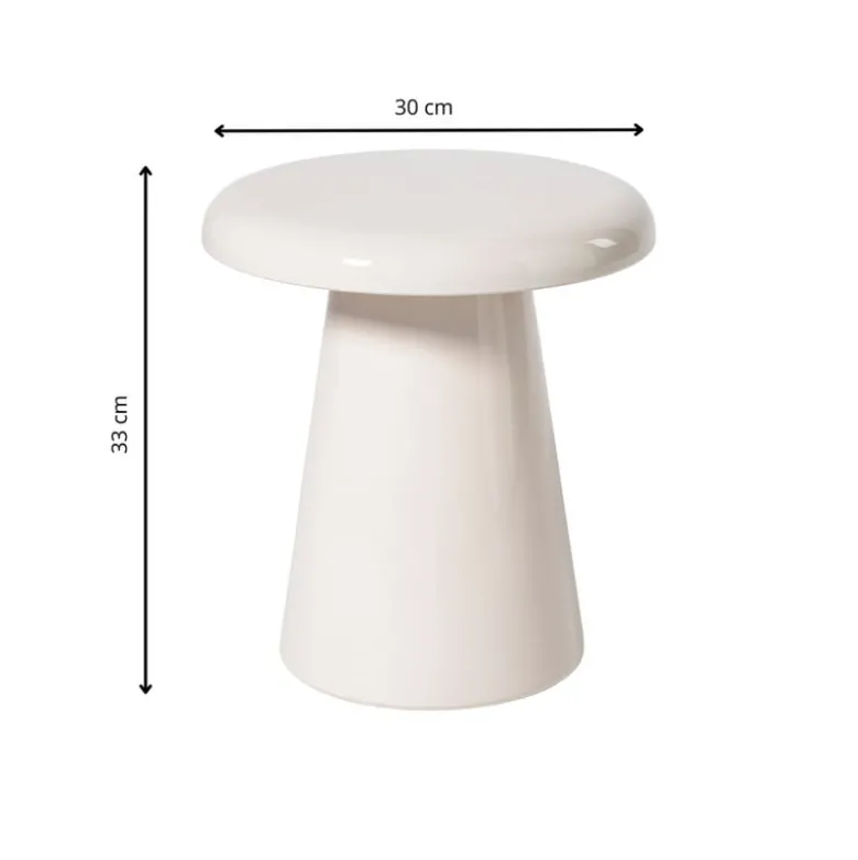Bijzettafel metaal klein - beige - ø30x33 cm