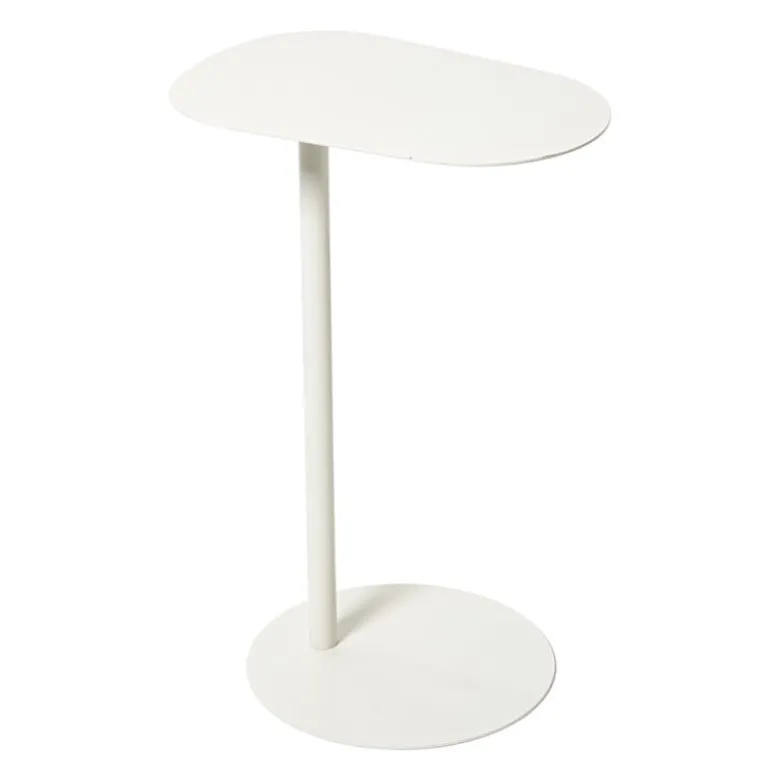 Bijzettafel Mica ovaal - wit - 53x35x25 cm