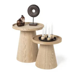Bijzettafel Rondo klein - naturel - ø38.8x38 cm