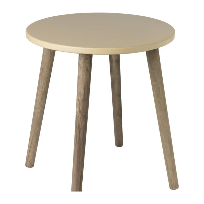 Bijzettafel Salvador - beige/bruin - ø36x41 cm