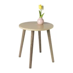 Bijzettafel Salvador - beige/bruin - ø36x41 cm
