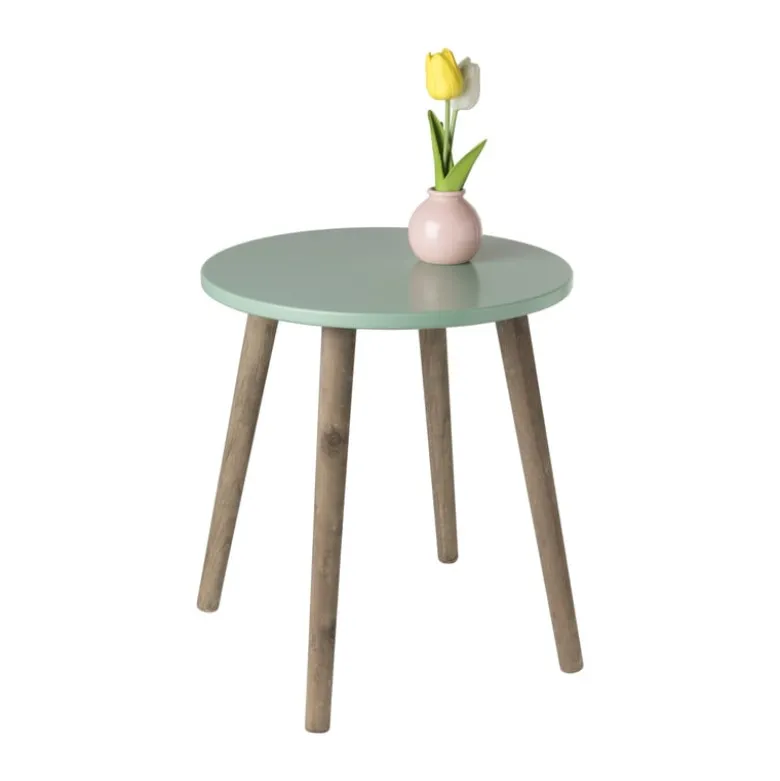 Bijzettafel Salvador - groen/bruin - ø36x41 cm