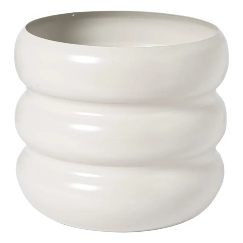 Bloempot bubbles klein - beige - ø15x14 cm
