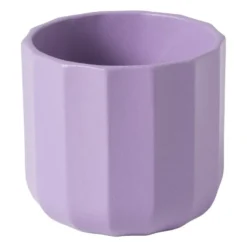 Bloempotje streep - paars - ø7x6.5 cm